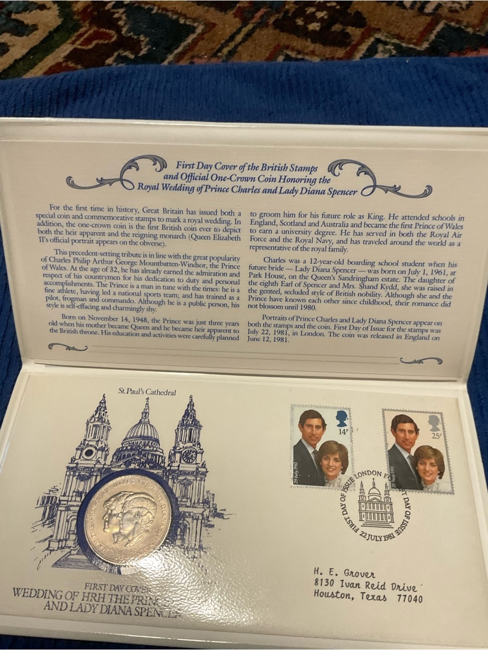 Royal Wedding First Day Cover Coin & Stamp Set - Blue and Silver